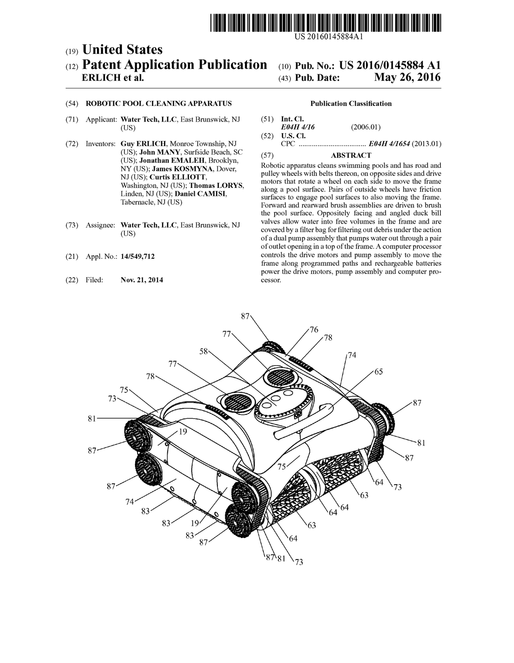 ROBOTIC POOL CLEANING APPARATUS - diagram, schematic, and image 01