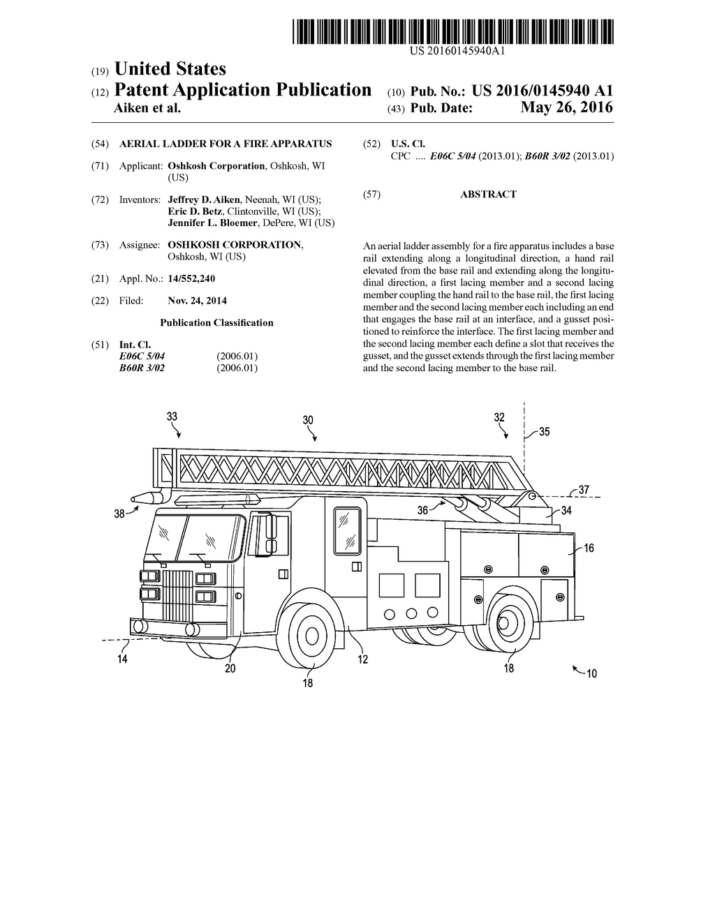 AERIAL LADDER FOR A FIRE APPARATUS - diagram, schematic, and image 01