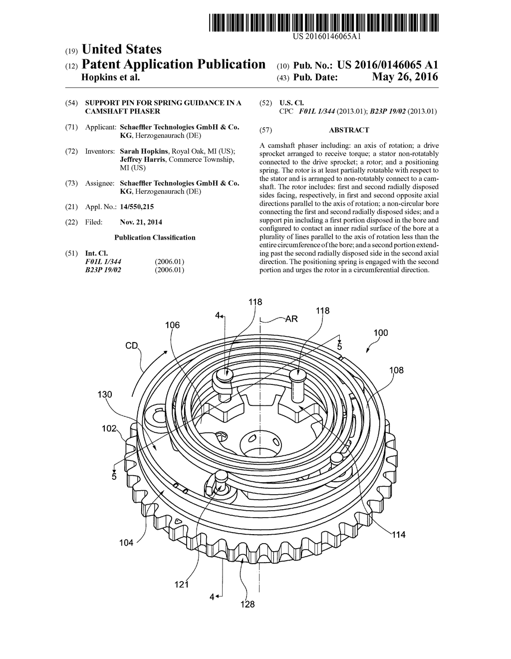 SUPPORT PIN FOR SPRING GUIDANCE IN A CAMSHAFT PHASER - diagram, schematic, and image 01