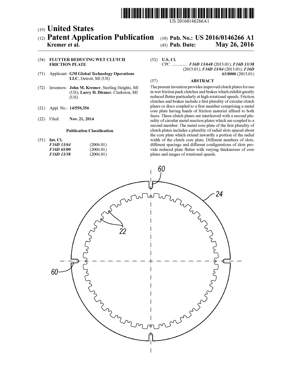 FLUTTER REDUCING WET CLUTCH FRICTION PLATE - diagram, schematic, and image 01