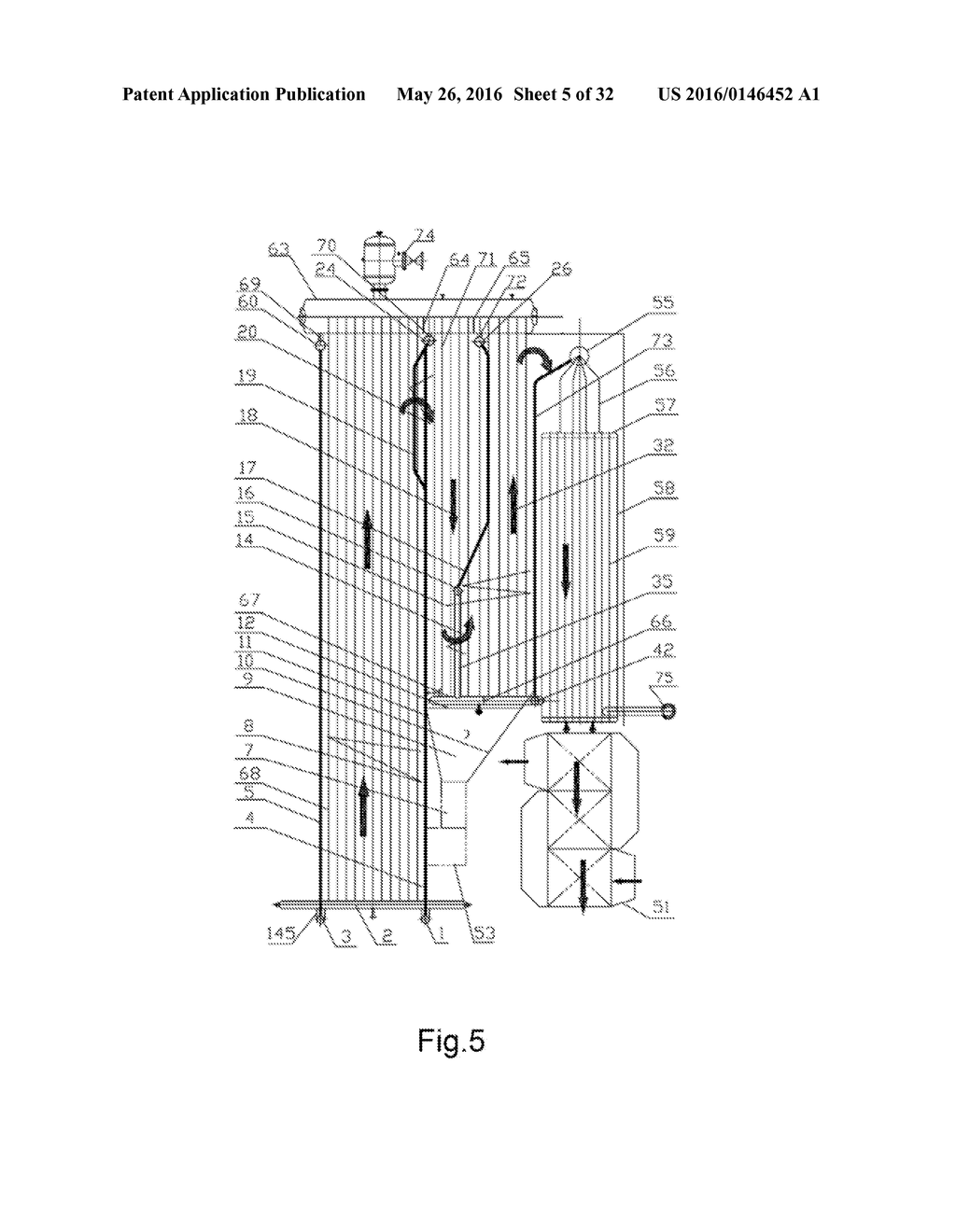 FLUIDIZED-BED BOILER INTEGRATING MULTIFUNCTIONAL INERTIA-GRAVITY SEPARATOR     WITH MULTIPLE FURNACE PROFILES - diagram, schematic, and image 06