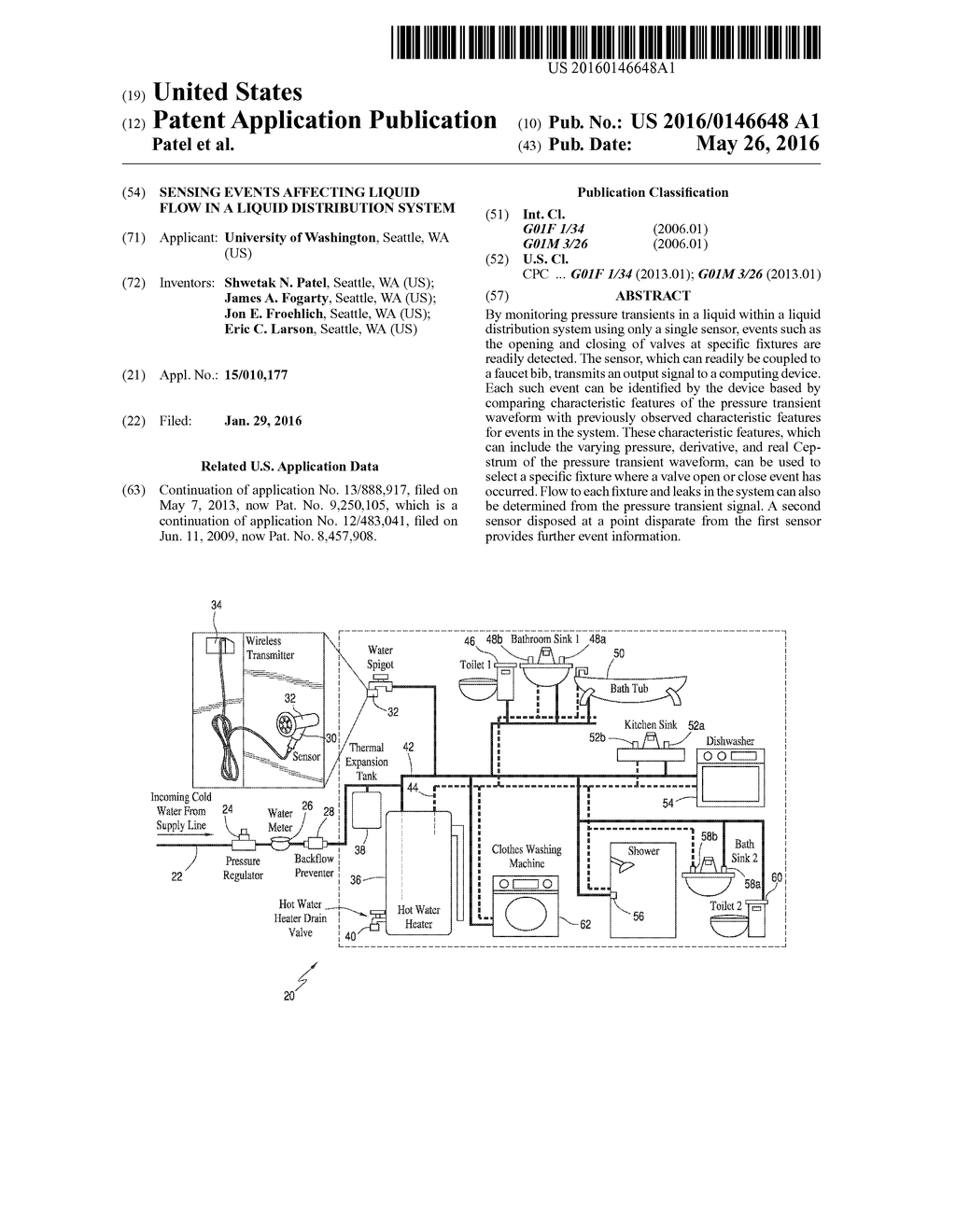 SENSING EVENTS AFFECTING LIQUID FLOW IN A LIQUID DISTRIBUTION SYSTEM - diagram, schematic, and image 01