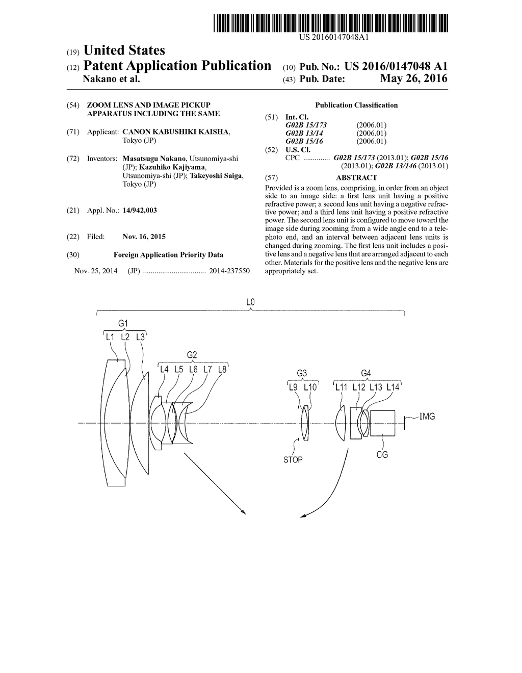 ZOOM LENS AND IMAGE PICKUP APPARATUS INCLUDING THE SAME - diagram, schematic, and image 01