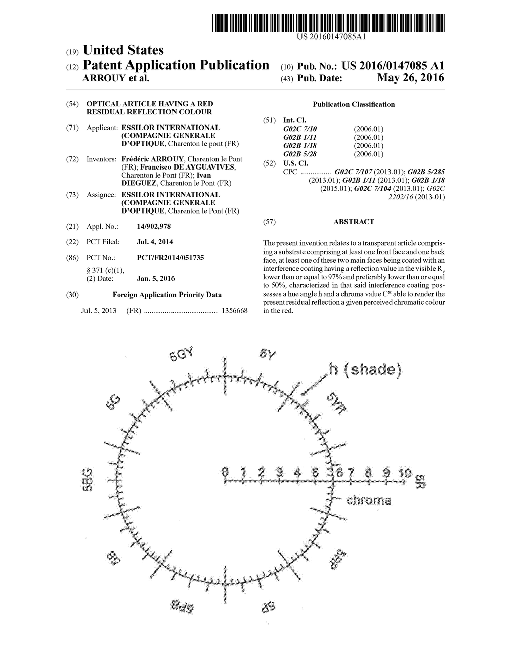 OPTICAL ARTICLE HAVING A RED RESIDUAL REFLECTION COLOUR - diagram, schematic, and image 01