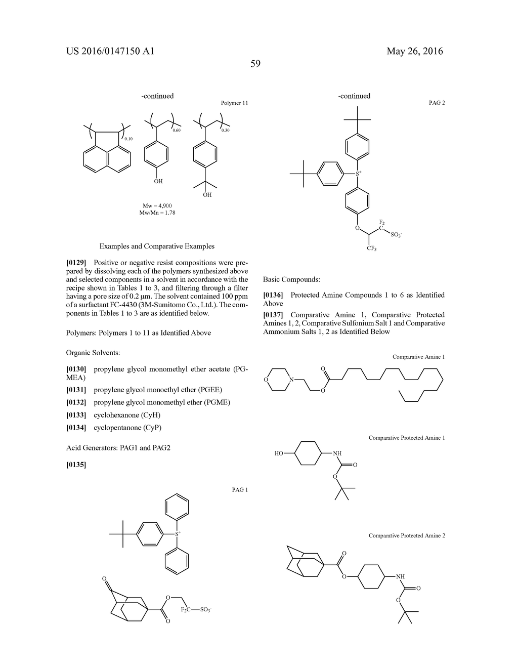 CHEMICALLY AMPLIFIED RESIST COMPOSITION AND PATTERNING PROCESS - diagram, schematic, and image 60