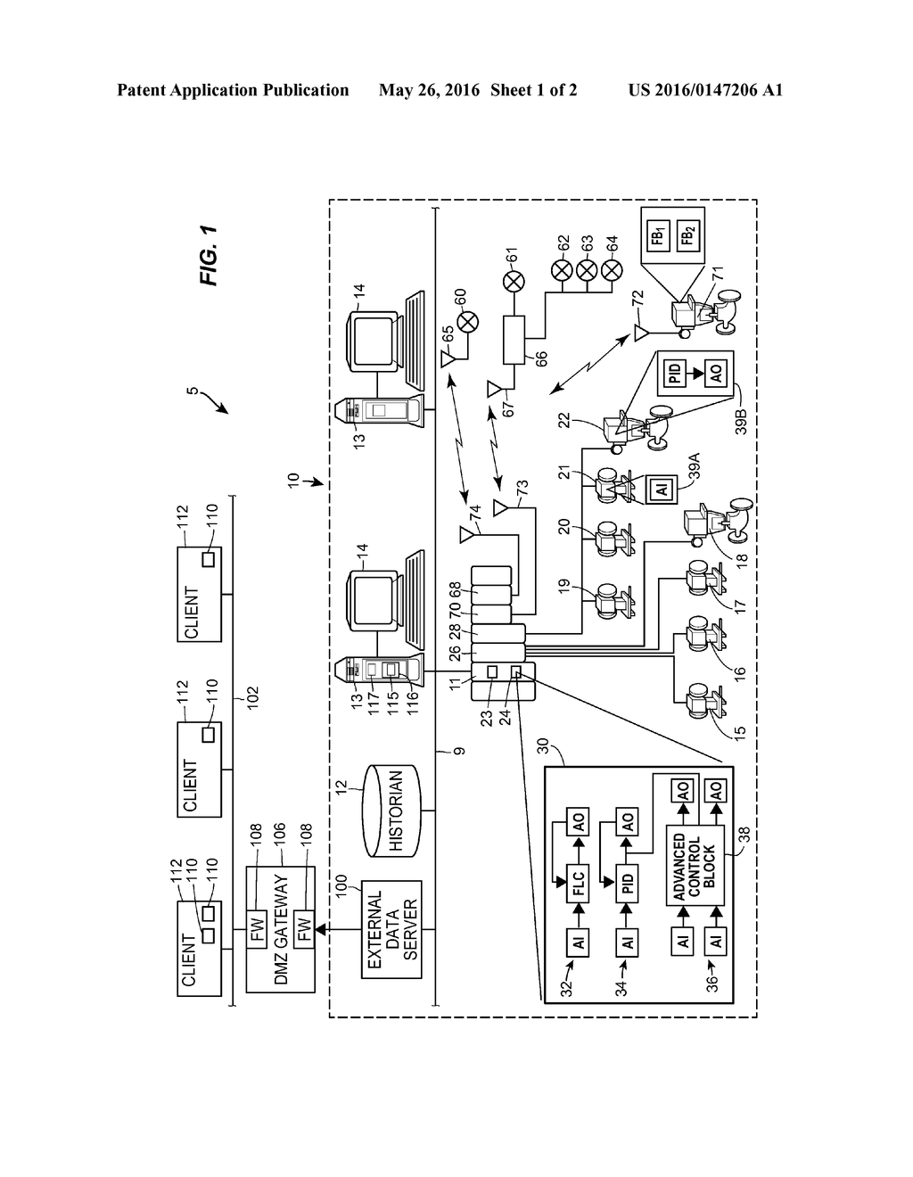 PROCESS PLANT NETWORK WITH SECURED EXTERNAL ACCESS - diagram, schematic, and image 02