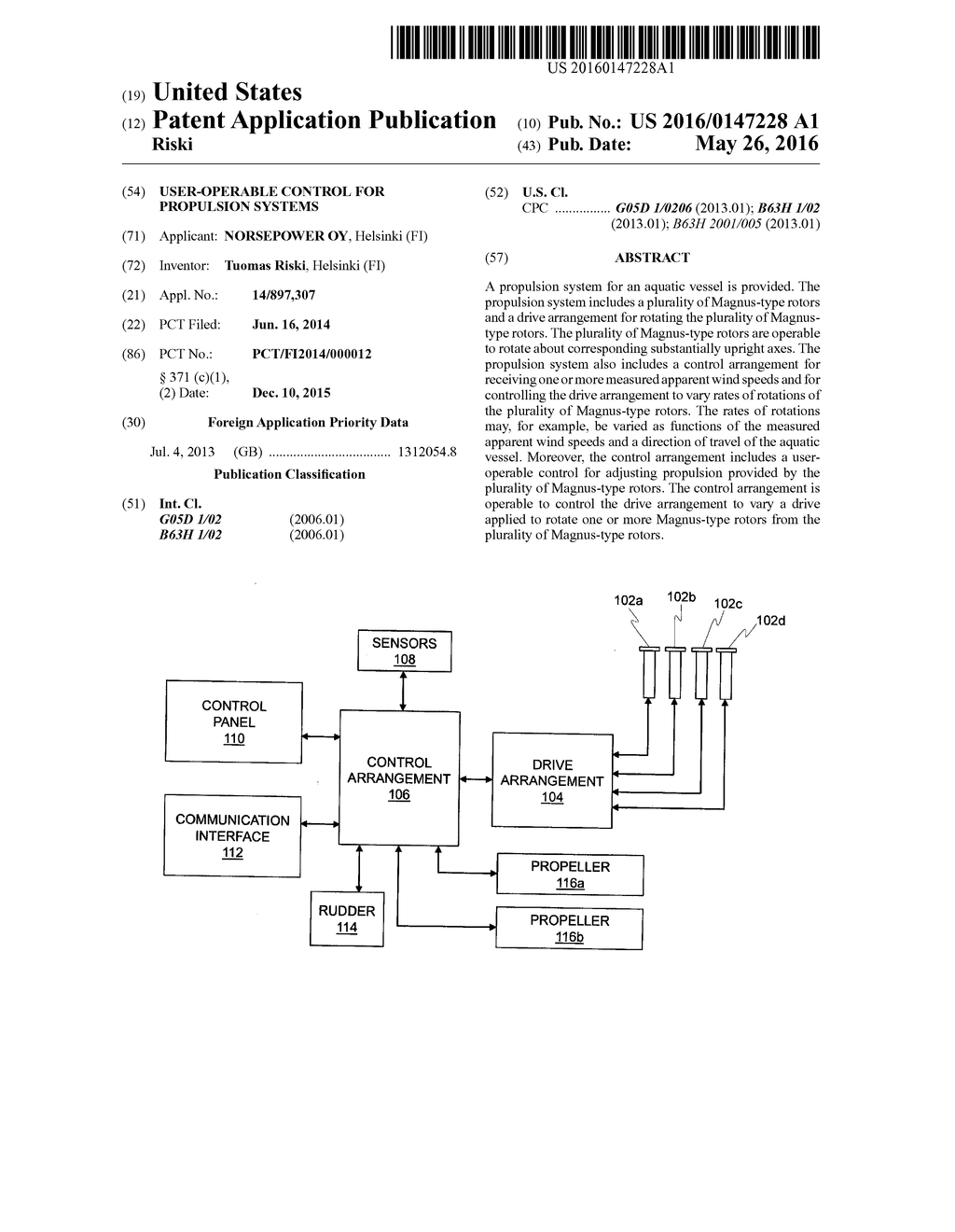 USER-OPERABLE CONTROL FOR PROPULSION SYSTEMS - diagram, schematic, and image 01