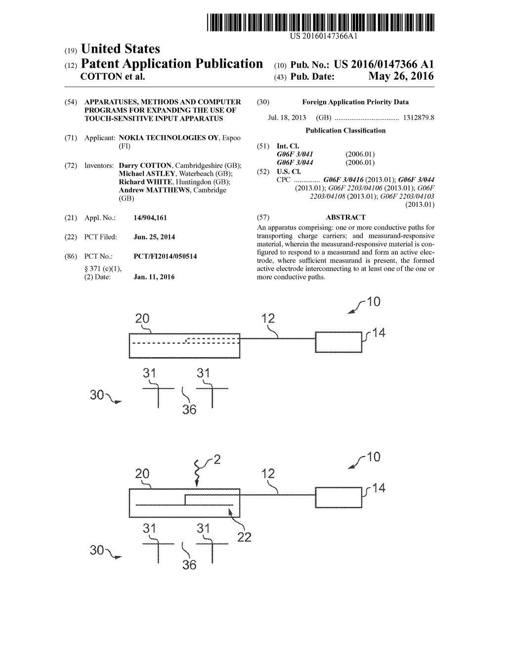 APPARATUSES, METHODS AND COMPUTER PROGRAMS FOR EXPANDING THE USE OF     TOUCH-SENSITIVE INPUT APPARATUS - diagram, schematic, and image 01