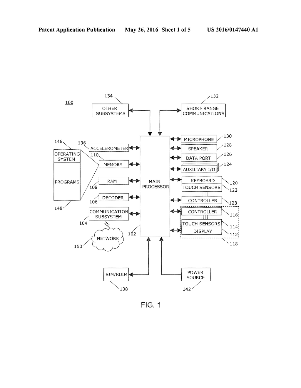 PORTABLE ELECTRONIC DEVICE AND METHOD OF CONTROLLING DISPLAY OF SELECTABLE     ELEMENTS - diagram, schematic, and image 02