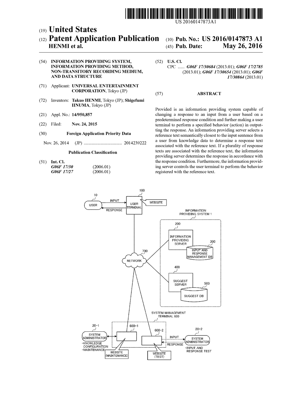 INFORMATION PROVIDING SYSTEM, INFORMATION PROVIDING METHOD, NON-TRANSITORY     RECORDING MEDIUM, AND DATA STRUCTURE - diagram, schematic, and image 01