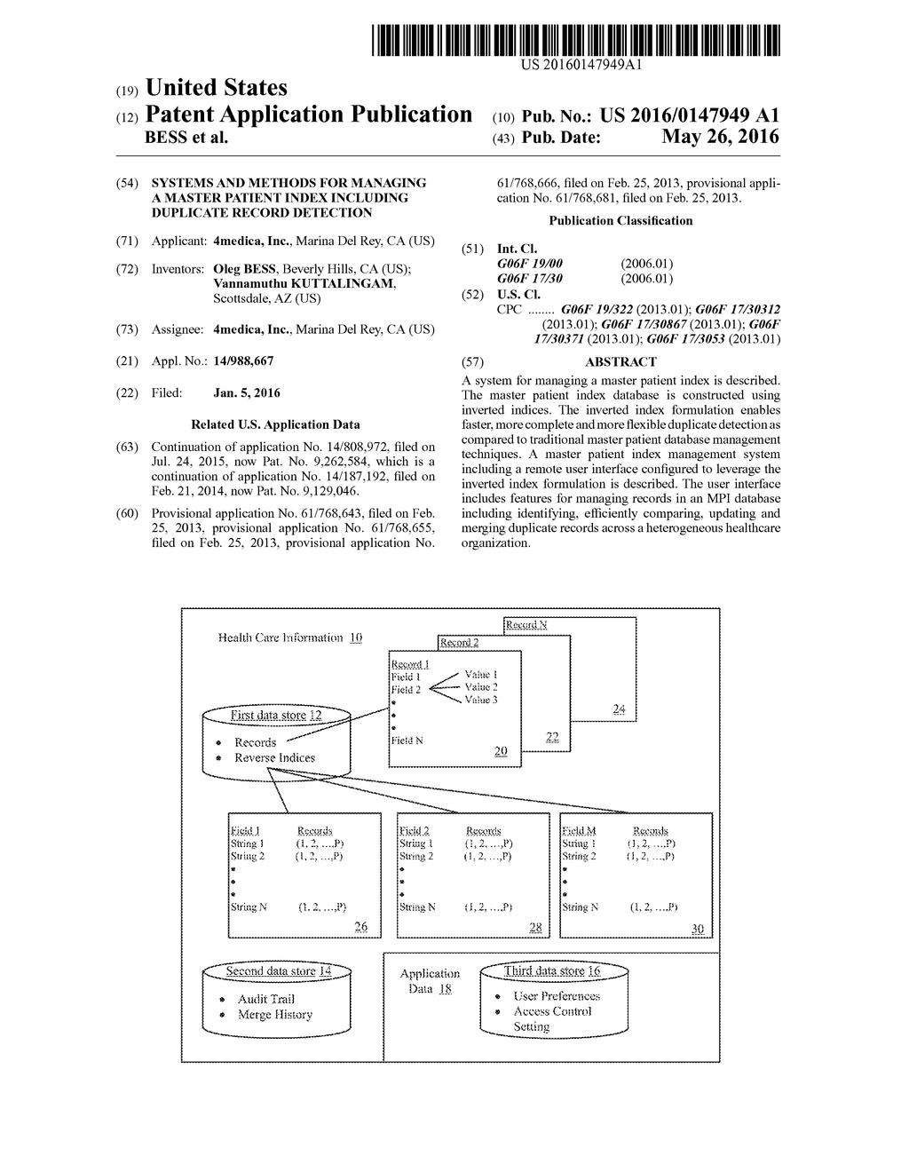 SYSTEMS AND METHODS FOR MANAGING A MASTER PATIENT INDEX INCLUDING     DUPLICATE RECORD DETECTION - diagram, schematic, and image 01