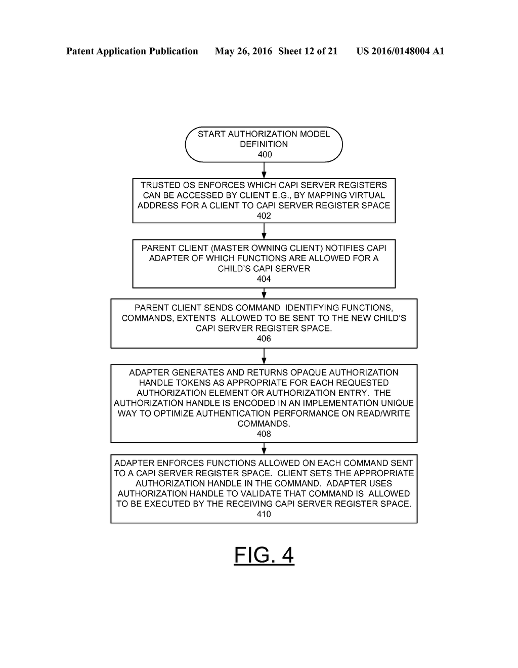 IMPLEMENTING EXTENT GRANULARITY AUTHORIZATION COMMAND FLOW PROCESSING IN     CAPI ADAPTERS - diagram, schematic, and image 13