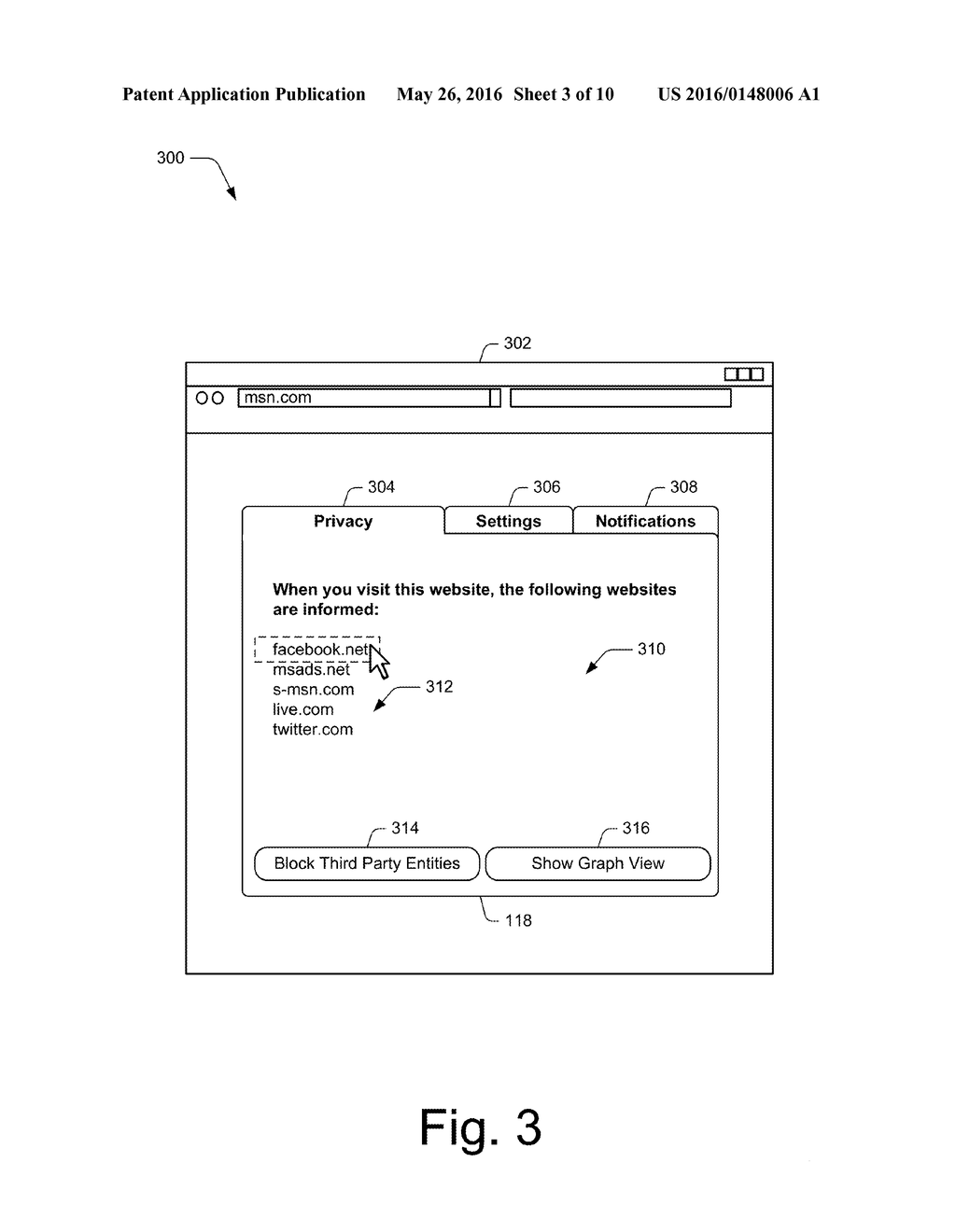 Privacy User Interface for Websites - diagram, schematic, and image 04