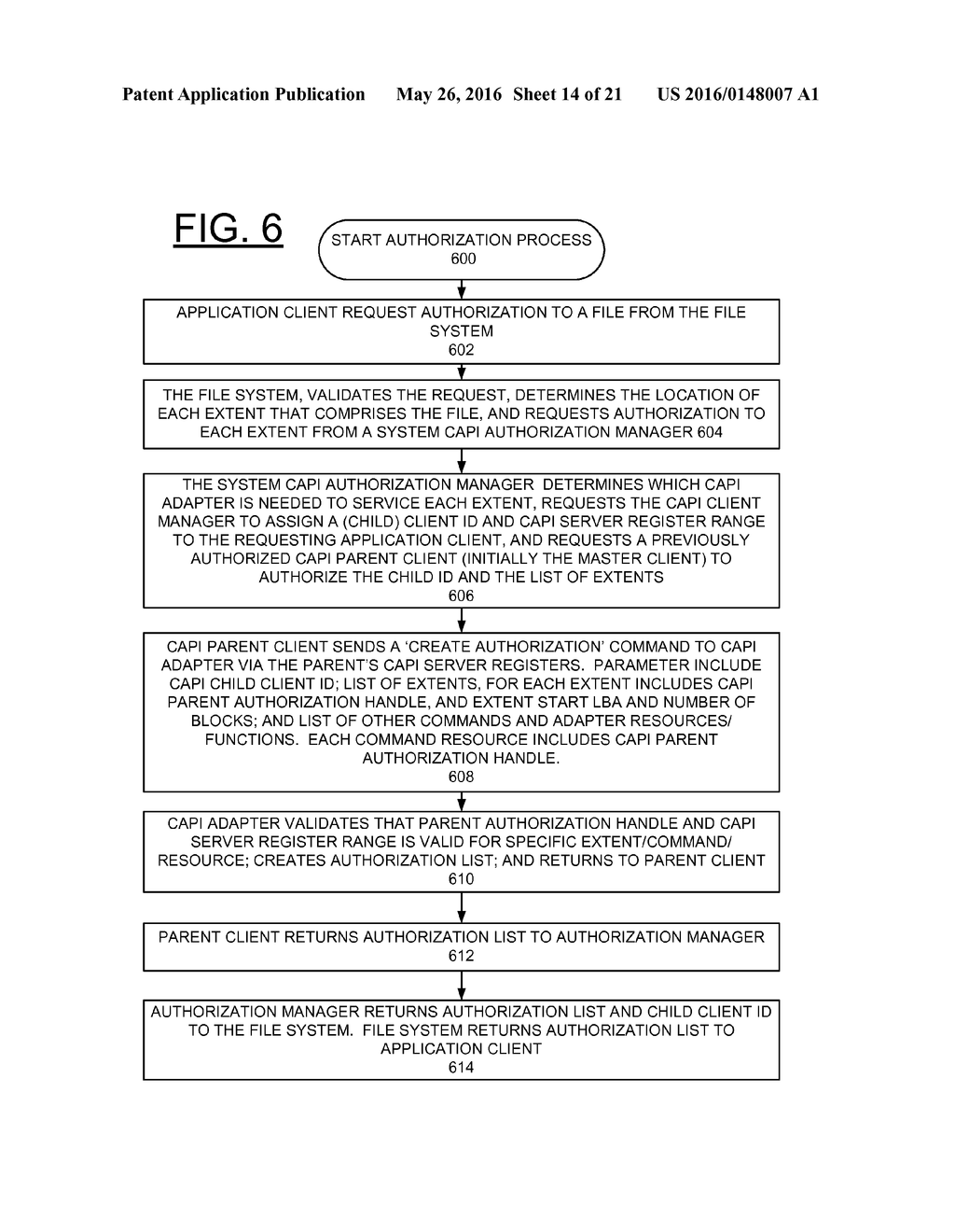 IMPLEMENTING AND PROCESSING EXTENT GRANULARITY AUTHORIZATION MECHANISM IN     CAPI ADAPTERS - diagram, schematic, and image 15