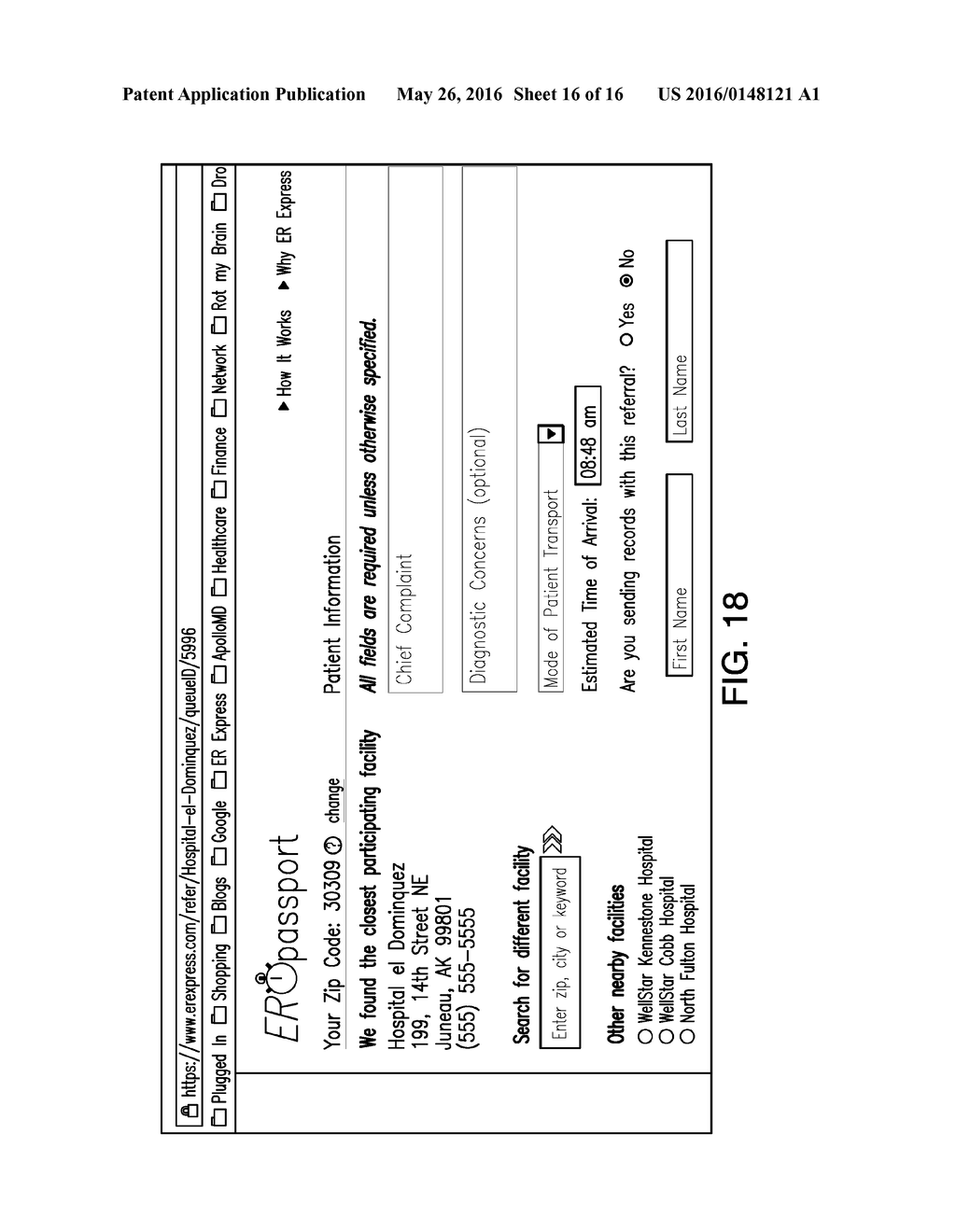 EMERGENCY-ROOM RESERVATION SYSTEM AND METHOD - diagram, schematic, and image 17