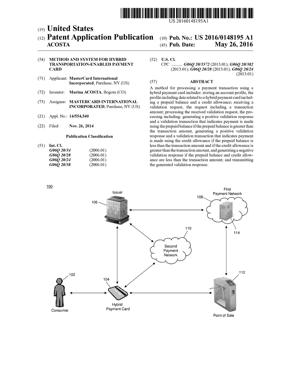 METHOD AND SYSTEM FOR HYBRID TRANSPORTATION-ENABLED PAYMENT CARD - diagram, schematic, and image 01