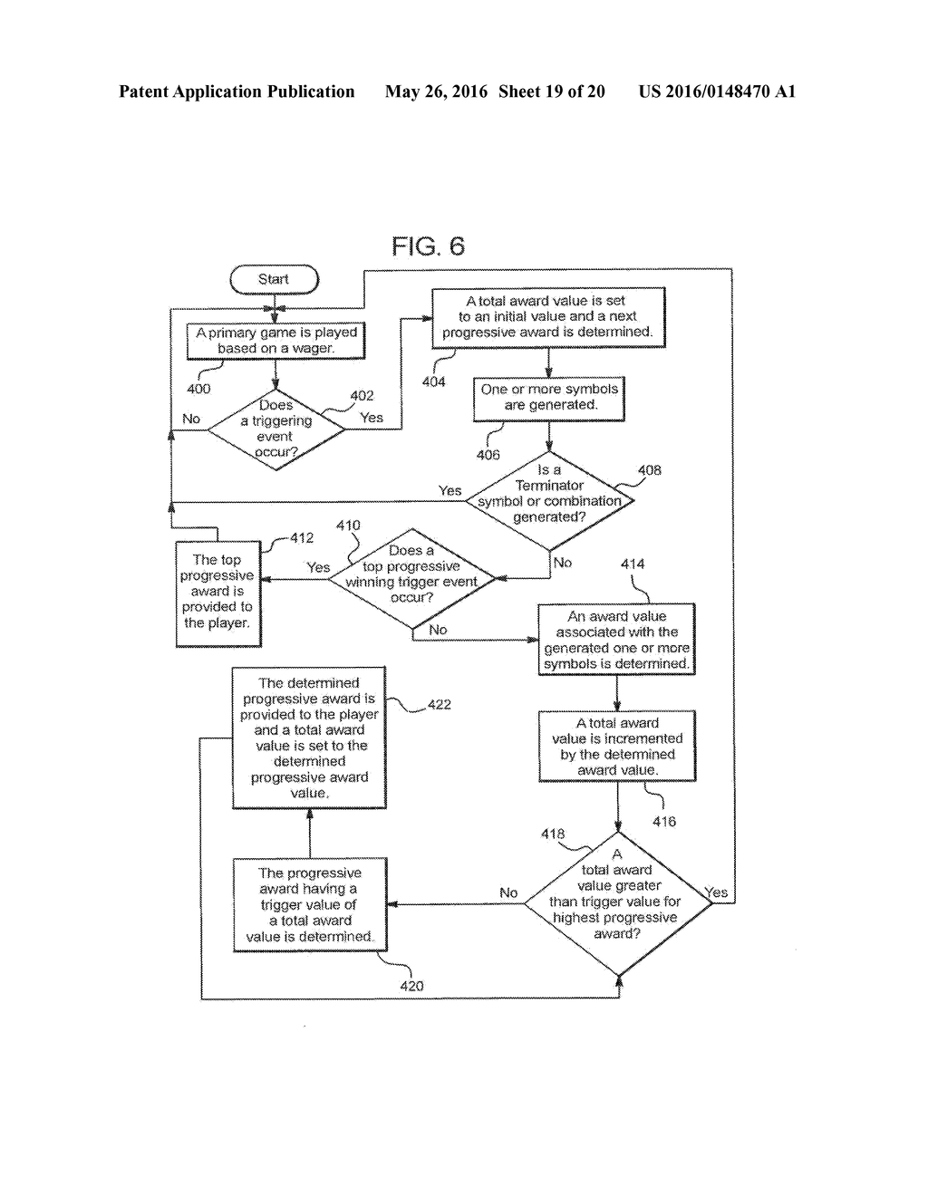 GAMING SYSTEM AND METHOD FOR PROVIDING AWARDS - diagram, schematic, and image 20