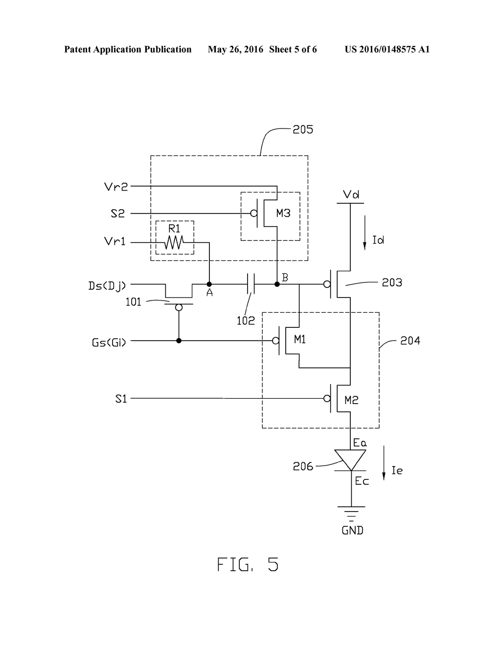 PIXEL UNIT STRUCTURE OF ORGANIC LIGHT EMITTING DIODE DISPLAY PANEL AND     DRIVING MECHANISM THEREOF - diagram, schematic, and image 06