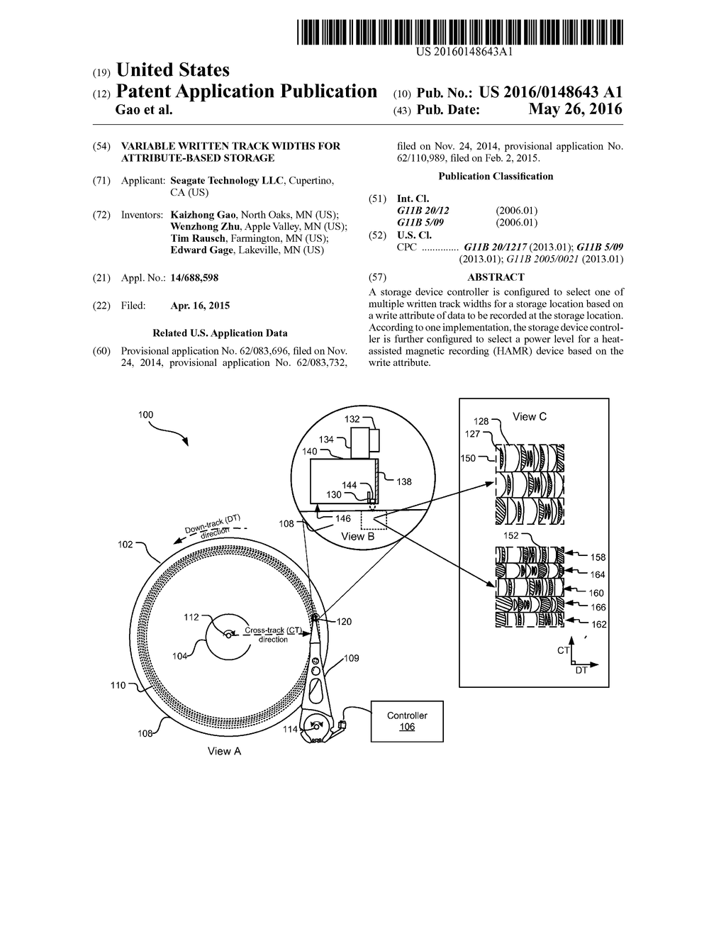 VARIABLE WRITTEN TRACK WIDTHS FOR ATTRIBUTE-BASED STORAGE - diagram, schematic, and image 01