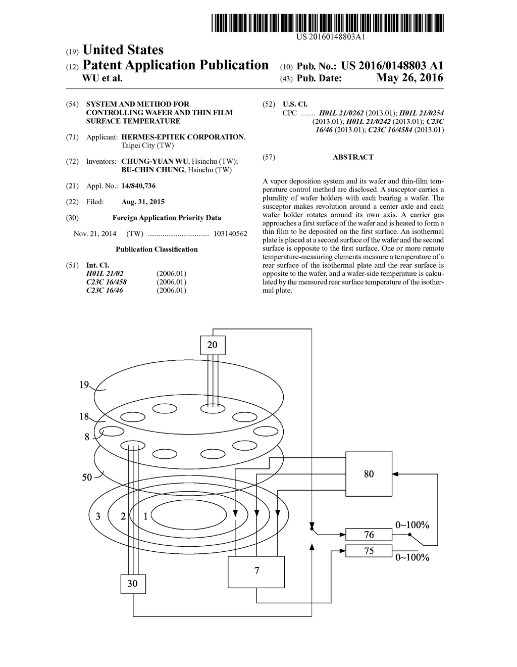 SYSTEM AND METHOD FOR CONTROLLING WAFER AND THIN FILM SURFACE TEMPERATURE - diagram, schematic, and image 01