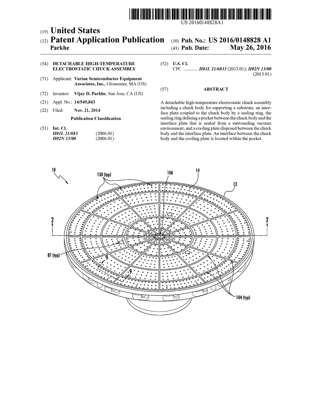 DETACHABLE HIGH-TEMPERATURE ELECTROSTATIC CHUCK ASSEMBLY - diagram, schematic, and image 01