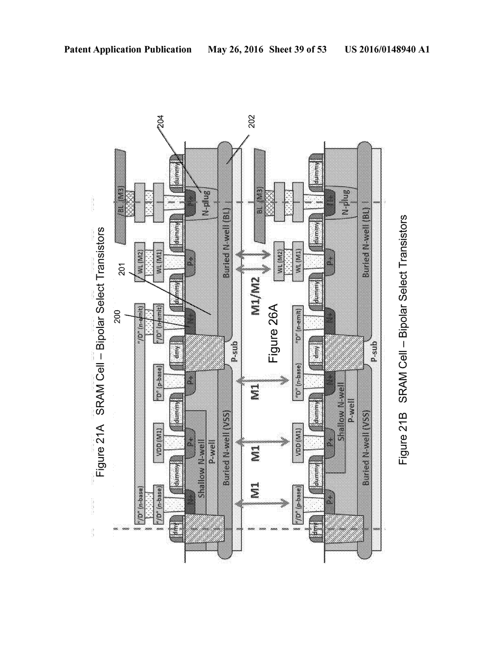 Cross-Coupled Thyristor SRAM Semiconductor Structures and Methods of     Fabrication - diagram, schematic, and image 40