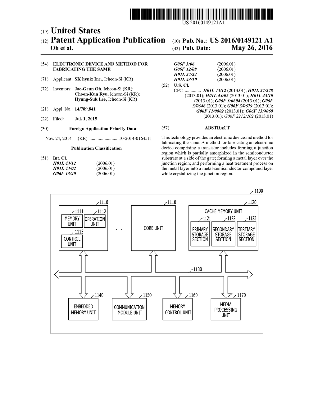 ELECTRONIC DEVICE AND METHOD FOR FABRICATING THE SAME - diagram, schematic, and image 01