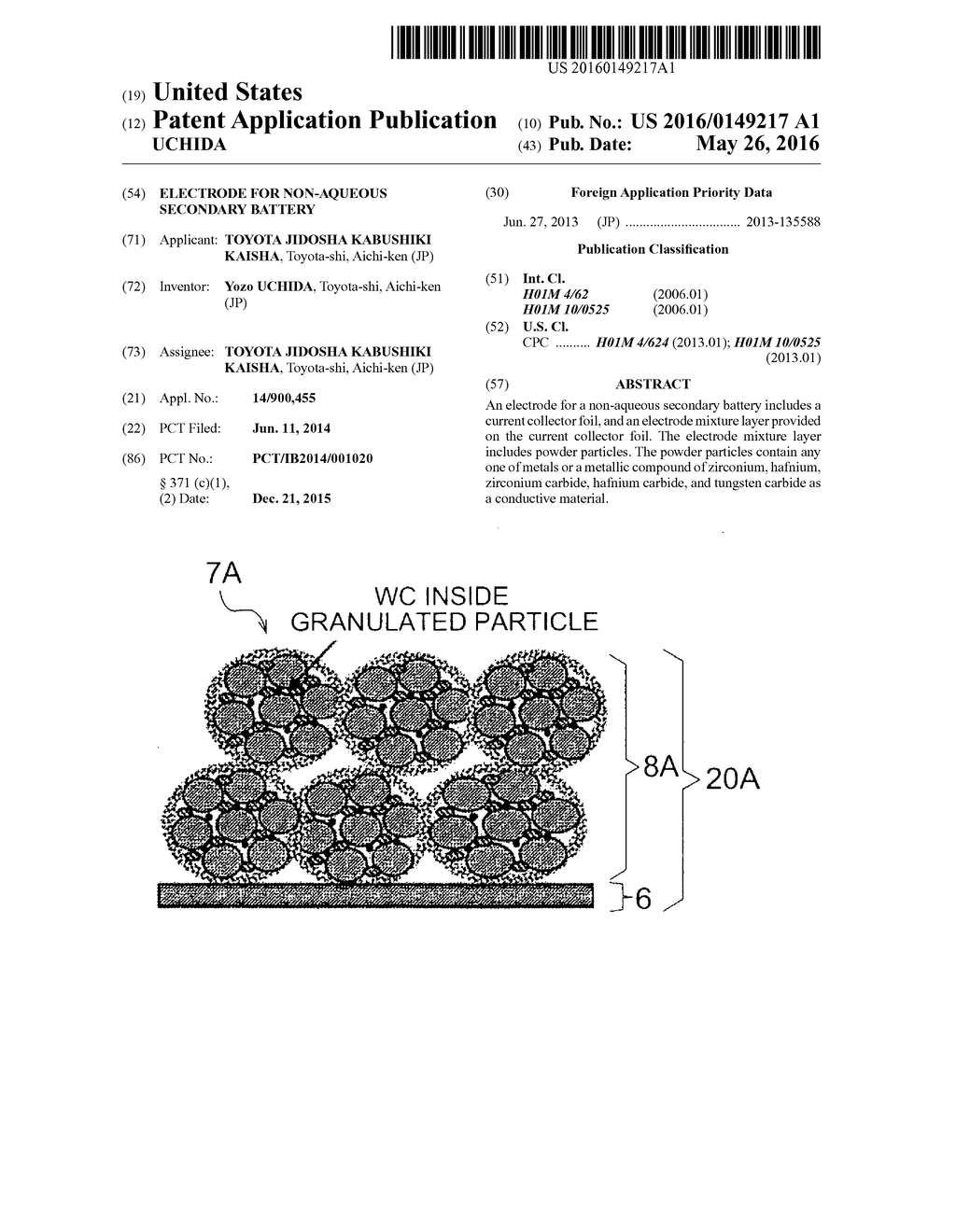 ELECTRODE FOR NON-AQUEOUS SECONDARY BATTERY - diagram, schematic, and image 01