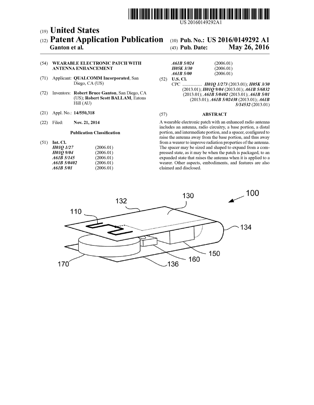 Wearable Electronic Patch with Antenna Enhancement - diagram, schematic, and image 01