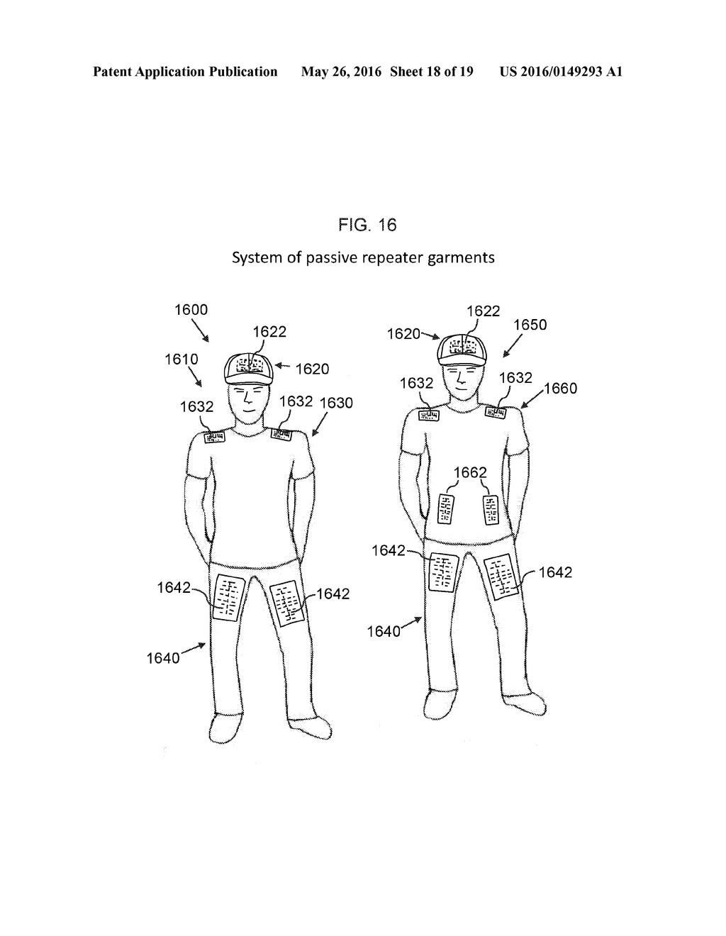 System and apparatus for clothing with embedded passive repeaters for     wireless communication - diagram, schematic, and image 19