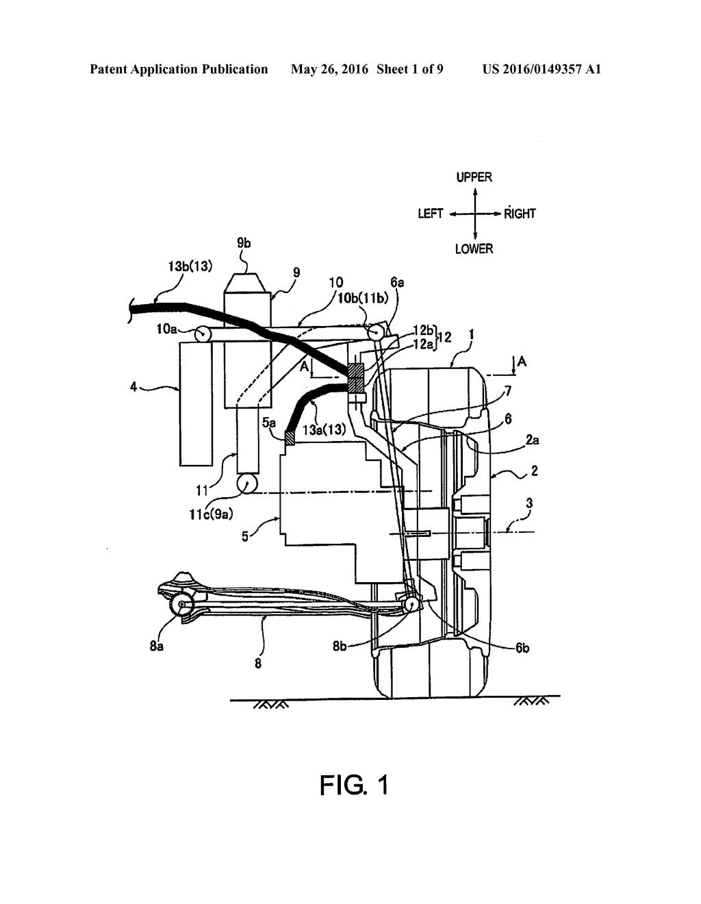 MOTOR POWER FEED WIRING ROUTING STRUCTURE FOR IN-WHEEL MOTOR DRIVEN WHEEL - diagram, schematic, and image 02
