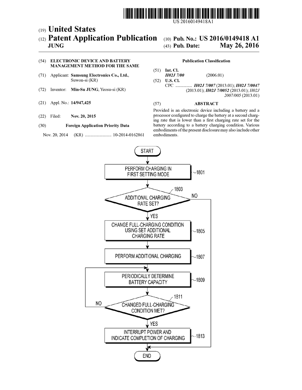 Electronic Device and Battery Management Method for the Same - diagram, schematic, and image 01