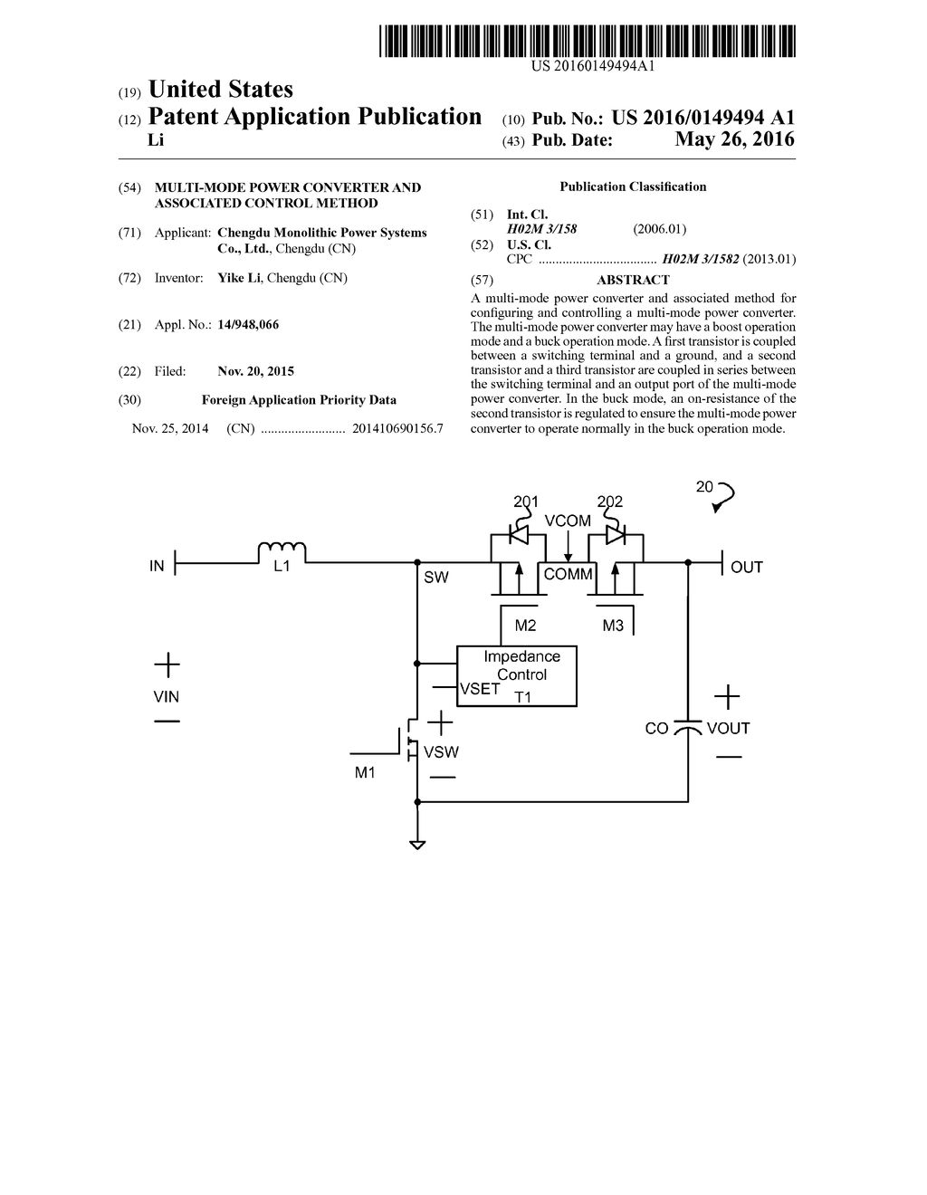 MULTI-MODE POWER CONVERTER AND ASSOCIATED CONTROL METHOD - diagram, schematic, and image 01