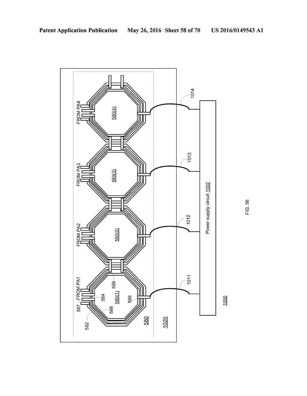 LINEAR ROW ARRAY INTEGRATED POWER COMBINER FOR RF POWER AMPLIFIERS - diagram, schematic, and image 59