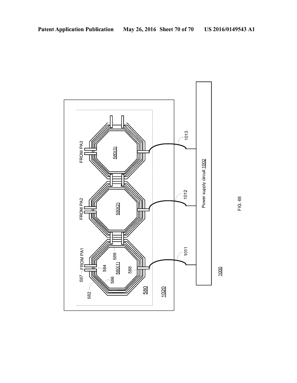 LINEAR ROW ARRAY INTEGRATED POWER COMBINER FOR RF POWER AMPLIFIERS - diagram, schematic, and image 71