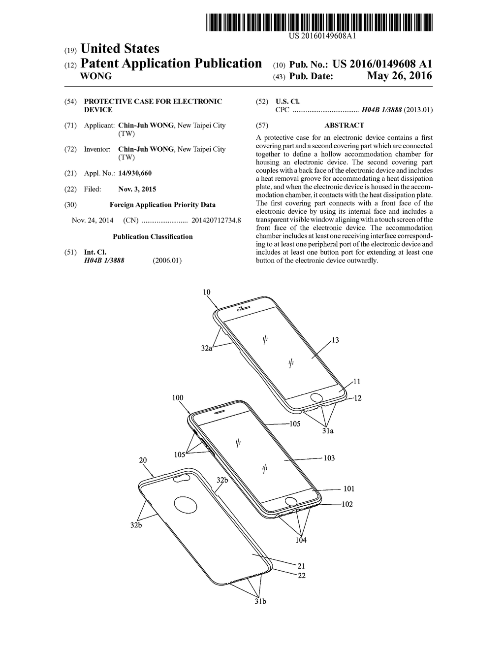 Protective case for electronic device - diagram, schematic, and image 01