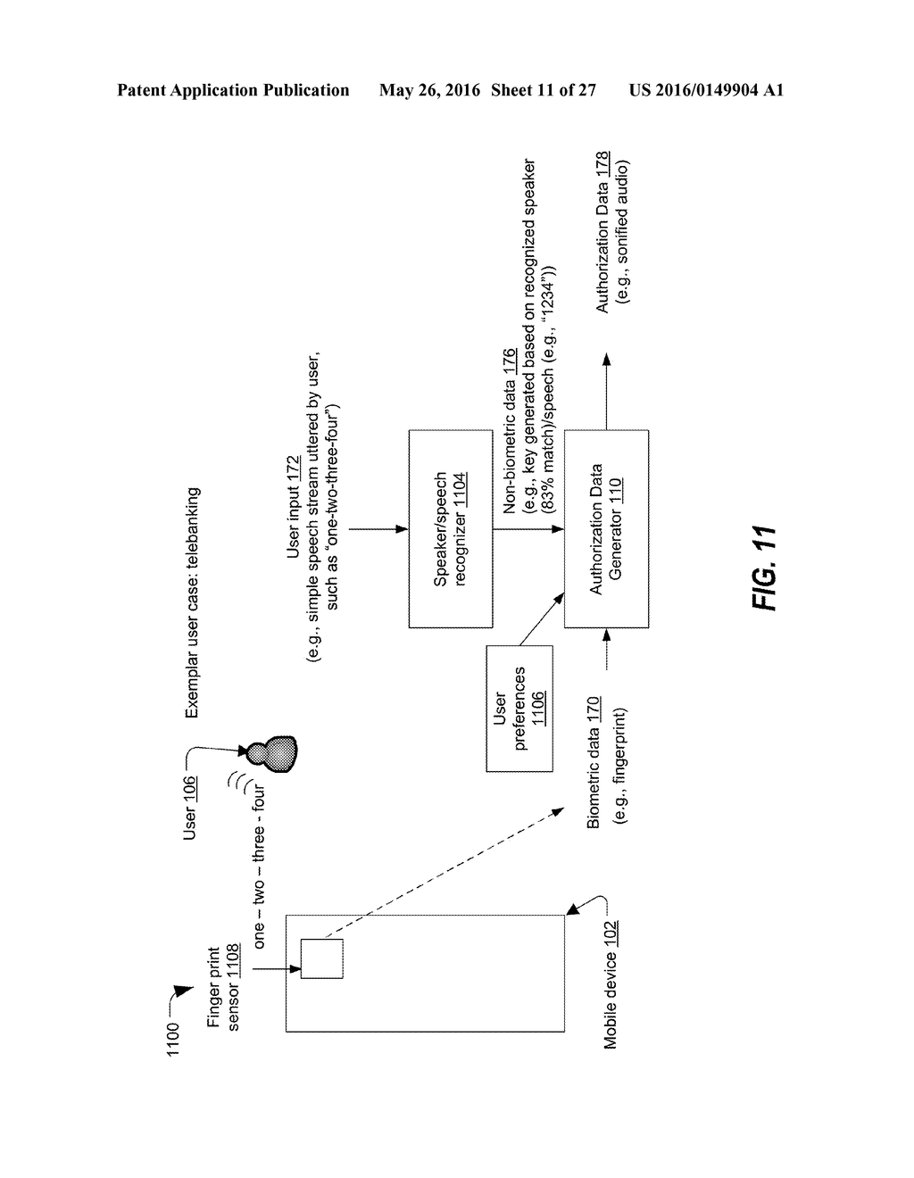 SYSTEMS AND METHODS TO GENERATE AUTHORIZATION DATA BASED ON BIOMETRIC DATA     AND NON-BIOMETRIC DATA - diagram, schematic, and image 12