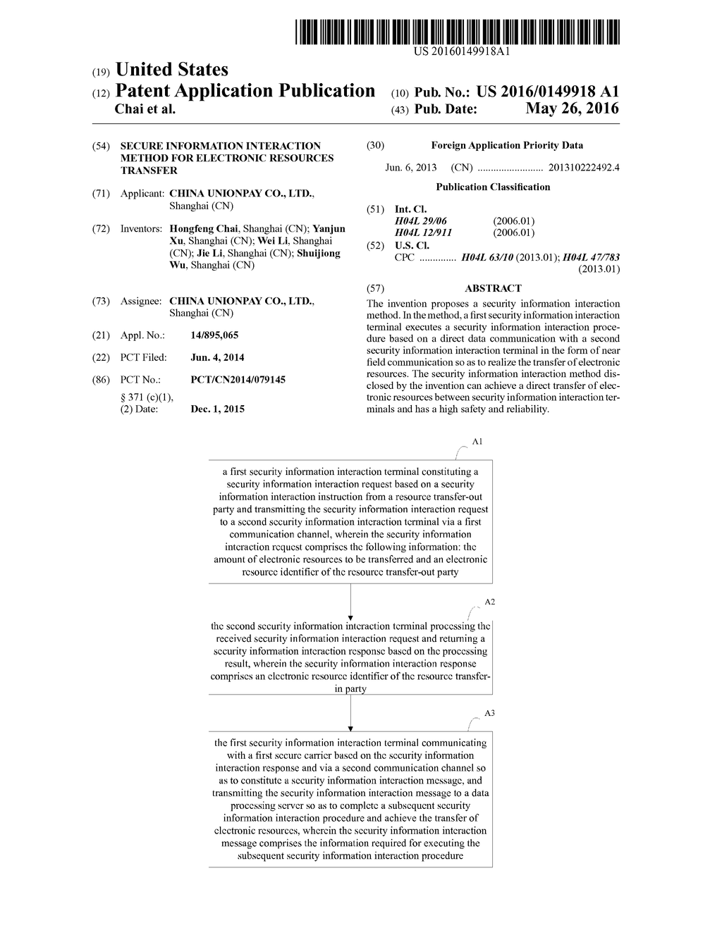 SECURE INFORMATION INTERACTION METHOD FOR ELECTRONIC RESOURCES TRANSFER - diagram, schematic, and image 01