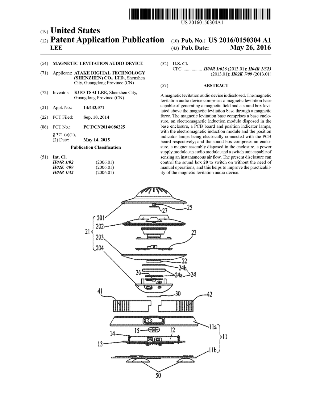 MAGNETIC LEVITATION AUDIO DEVICE - diagram, schematic, and image 01