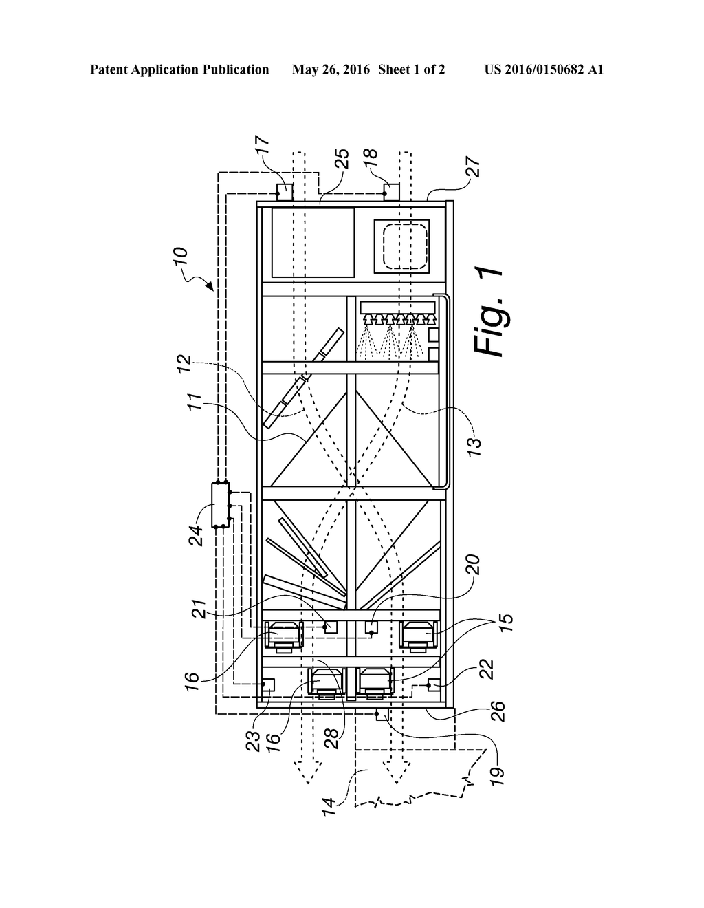 CONDITIONING UNIT OF THE INDIRECT FREE COOLING TYPE, METHOD OF OPERATION     OF SUCH A CONDITIONING UNIT, AND APPARATUS FOR CARRYING OUT SUCH METHOD - diagram, schematic, and image 02