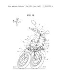 VEHICLE PROVIDED WITH LEANING-CAPABLE VEHICLE-BODY FRAME AND TWO FRONT     WHEELS diagram and image