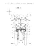 VEHICLE PROVIDED WITH LEANING-CAPABLE VEHICLE-BODY FRAME AND TWO FRONT     WHEELS diagram and image