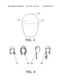 Hat with attachable and interchangeable hairpiece diagram and image