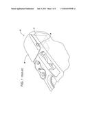 CONSOLE ARMREST ASSEMBLY WITH DAMPENING STRUT AND INTEGRATED INERTIAL LOCK diagram and image