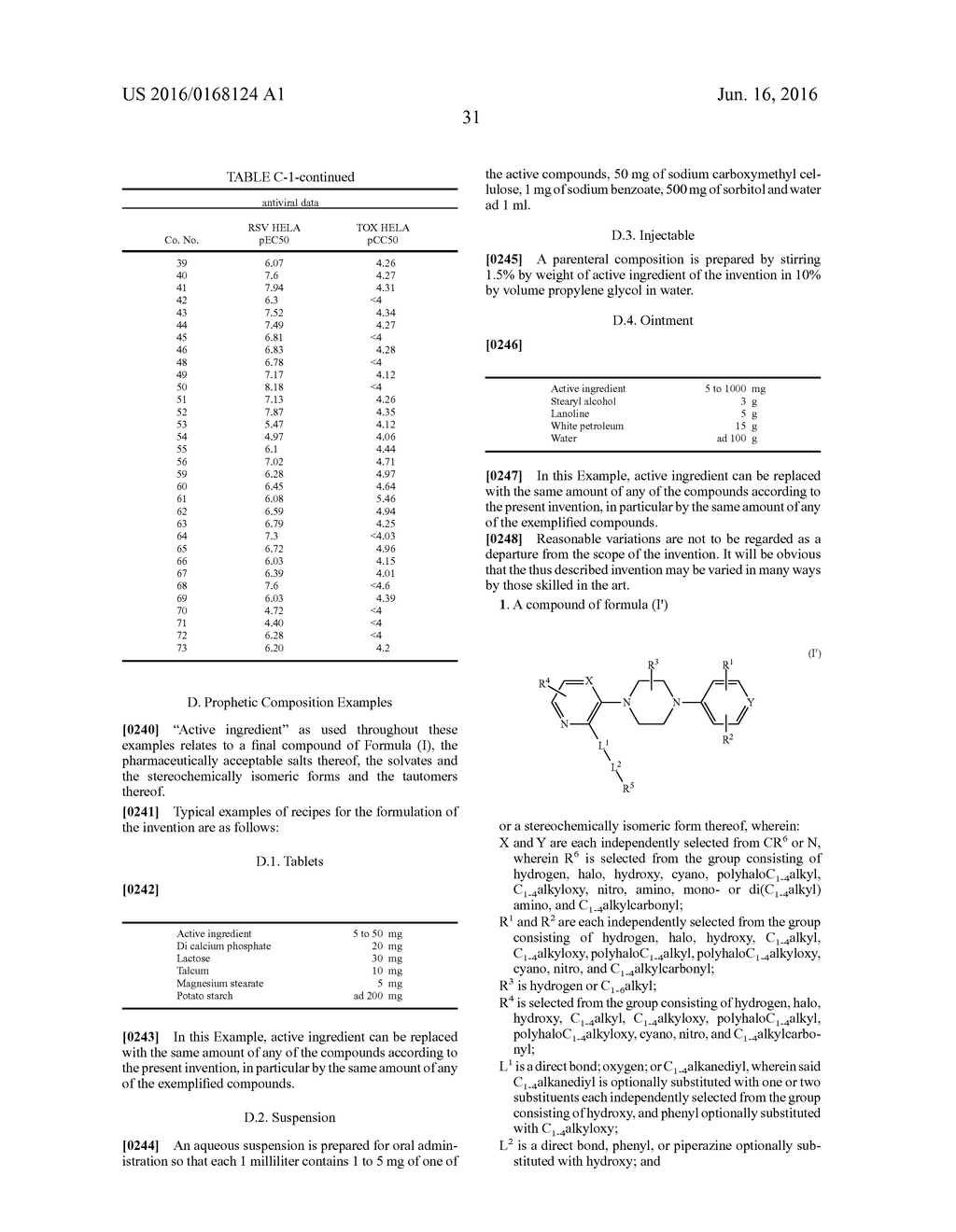 SUBSTITUTED PYRIDINE-PIPERAZINYL ANALOGUES AS RSV ANTIVIRAL COMPOUNDS - diagram, schematic, and image 32