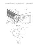 A SKINNING DEVICE FOR REMOVING SKIN FROM AN ANIMAL CARCASS PART WHEN     CONVEYED BY A CONVEYOR MEANS diagram and image