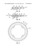 CHAIN RING WITH TEETH OPPOSITELY LATERALLY ENGAGING A DRIVE CHAIN diagram and image