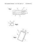 LITHIUM ELECTROCHEMICAL STORAGE BATTERY HAVING A CASING PROVIDING IMPROVED     THERMAL DISSIPATION, ASSOCIATED BATTERY PACK AND PRODUCTION PROCESSES diagram and image