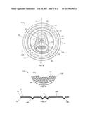 CAN END TEAR PANEL WITH DECORATIVE RELIEF FEATURES diagram and image