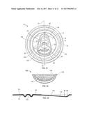 CAN END TEAR PANEL WITH DECORATIVE RELIEF FEATURES diagram and image